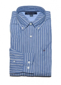 Tommy Hilfiger Men Classic Fit Striped Logo Shirt Tommy Hilfiger Men Classic Fit Striped Logo Shirt