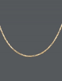 Add a little extra shine to your ensemble. Necklace features a hollow baguette design crafted in 14k gold. Approximate length: 18 inches. Add a little extra shine to your ensemble. Necklace features a hollow baguette design crafted in 14k gold. Approximate length: 18 inches.