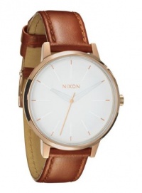 Nixon Kensington Leather Watch - Women's Rose Gold/White, One Size