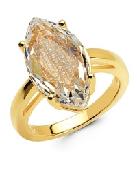 With a shapely stone and 18-karat gold band, this ring from Crislu is an eye-catching adornment that you'll wear now and treasure forever. With a shapely stone and 18-karat gold band, this ring from Crislu is an eye-catching adornment that you'll wear now and treasure forever.