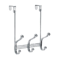 InterDesign York Lyra 3 Hook Over the Door Rack, Chrome InterDesign York Lyra 3 Hook Over the Door Rack, Chrome