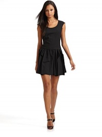 THE LOOKScoop neckline Back zip with hook and eye closure Cap sleeves Drop waist with open pleats Side slash pocketsTHE FITAbout 33 from shoulder to hemTHE MATERIAL96% wool/4% LycraCARE & ORIGINDry clean Imported THE LOOKScoop neckline Back zip with hook and eye closure Cap sleeves Drop waist with open pleats Side slash pocketsTHE FITAbout 33 from shoulder to hemTHE MATERIAL96% wool/4% LycraCARE & ORIGINDry clean Imported