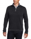 Perry Ellis Men's Long Sleeve 1/4 Zip Mock Neck With Tipping