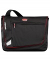 You're ready to race. Sleek, stylish and performance-driven, this Tumi Ducati messenger bag features a racing-inspired design with a roomy interior, a protective laptop pocket and endless accessory pockets, all secured under a flap closure. Perfect for biking and speeding through town, this bag features a comfort shoulder strap with stabilizer strap for securing around your waist. Lifetime warranty.
