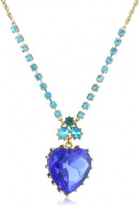 Betsey Johnson Iconic Blue Lagoon Crystal Heart Pendant Necklace Betsey Johnson Iconic Blue Lagoon Crystal Heart Pendant Necklace