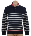 Tommy Hilfiger Mens Long Sleeve Striped Pullover Sweater - XXL - Navy