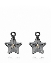 Sterling silver stars burst with brightness from bezel set-diamonds in 14K gold. These chic charms slip easily onto PANDORA french wire or hoop earrings. Sterling silver stars burst with brightness from bezel set-diamonds in 14K gold. These chic charms slip easily onto PANDORA french wire or hoop earrings.