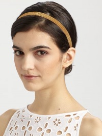 A sleek design with multiple rows of link chains add just the right amount of shine to your hair. Brass/elasticMade in the USA A sleek design with multiple rows of link chains add just the right amount of shine to your hair. Brass/elasticMade in the USA
