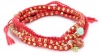 Juicy Couture Heirloom Garden Key Items Coral-Colored Beaded Charm Wrap Bracelet