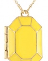 Kate Spade New York Jewelbar Yellow Enamel Locket Pendant Necklace