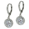 2.50 Ct Stunning Round White Cubic Zirconia CZ Earrings 1 Inch