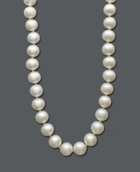 Timeless elegance and a gift to last a lifetime. This sophisticated strand of cultured freshwater pearls (9-10 mm) is set in 14k gold. Approximate length: 18 inches. Timeless elegance and a gift to last a lifetime. This sophisticated strand of cultured freshwater pearls (9-10 mm) is set in 14k gold. Approximate length: 18 inches.