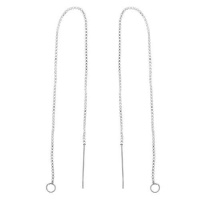Sterling Silver Ear Threads Threaders 5 Inch Box Chain with Loop Sterling Silver Ear Threads Threaders 5 Inch Box Chain with Loop