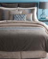 Bryan Keith Jackson 9 Piece King Comforter Bed In A Bag Set Taupe/Blue