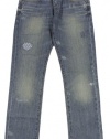 Lucky Brand Men's 221 Slim Straight Fit Distressed Jeans (Ol Bushido)