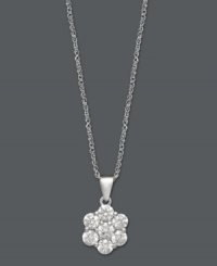 Add a touch of sparkle to every look with this versatile style. Arabella's subtle pendant provides maximum shine with round-cut Swarovski zirconias (1-3/8 ct. t.w.). Setting and chain crafted in 14k white gold. Approximate length: 18 inches. Approximate drop: 1/2 inch. Add a touch of sparkle to every look with this versatile style. Arabella's subtle pendant provides maximum shine with round-cut Swarovski zirconias (1-3/8 ct. t.w.). Setting and chain crafted in 14k white gold. Approximate length: 18 inches. Approximate drop: 1/2 inch.