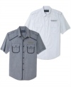 Attention! Make them take notice of your look when you're wearing one of these military shirts from American Rag.
