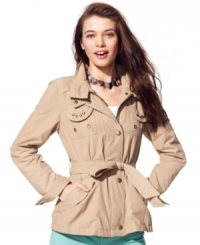 Try a cooler take on a traditional trench with Buffalo David Bitton's studded yet totally girly jacket! Try a cooler take on a traditional trench with Buffalo David Bitton's studded yet totally girly jacket!