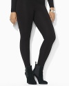 This essential legging crafted in comfortable stretch ponte creates a body-conscious silhouette and allows for maximum ease of movement.