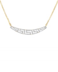It's Greek-and glamorous-to you! This 14k gold necklace is centered by a Greek-inspired design made of glistening diamond accents for an elegant touch. Approximate length: 17 inches. Approximate drop: 1/4 inch. It's Greek-and glamorous-to you! This 14k gold necklace is centered by a Greek-inspired design made of glistening diamond accents for an elegant touch. Approximate length: 17 inches. Approximate drop: 1/4 inch.
