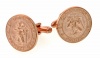 JJ Weston rose gold plated Saint Christopher cufflinks with presentation box. Made in the USA