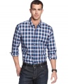 Check in with this cool slim fit check shirt by BOSS Black.