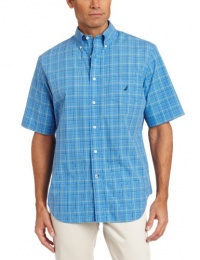 Nautica Men's Short Sleeve Poplin Medium Tattersal Woven Nautica Men's Short Sleeve Poplin Medium Tattersal Woven