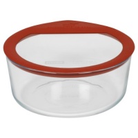 Pyrex No Leak Glass Storage Container with Lid, 7-Cup, Round Pyrex No Leak Glass Storage Container with Lid, 7-Cup, Round