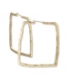 A modern spin on a timeless classic. Chic earrings by RACHEL Rachel Roy feature a square-shaped hoop design crafted in worn gold tone mixed metal. Approximate diameter: 1-1/4 inches.