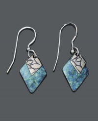 Celebrate fine craftsmanship and unique style. These Native American-inspired earrings by Jody Coyote feature blue patina bronze diamond drops, textured silver charms, and silver accent beads. Crafted in sterling silver. Approximate drop: 1-1/8 inches. Celebrate fine craftsmanship and unique style. These Native American-inspired earrings by Jody Coyote feature blue patina bronze diamond drops, textured silver charms, and silver accent beads. Crafted in sterling silver. Approximate drop: 1-1/8 inches.