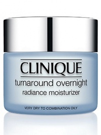 Works while you sleep. Optimizing new cell turnover to help the best and brightest emerge. Pumping in abundant moisture to help tone, retexturize and plump skin from the inside out. Apply this oil-free moisture cream nightly, after 3-Step Skin Care. For Very Dry to Combination Oily skin. Each morning, use Turnaround Concentrate Radiance Renewer for continuous radiance renewal. 1.7 oz. Works while you sleep. Optimizing new cell turnover to help the best and brightest emerge. Pumping in abundant moisture to help tone, retexturize and plump skin from the inside out. Apply this oil-free moisture cream nightly, after 3-Step Skin Care. For Very Dry to Combination Oily skin. Each morning, use Turnaround Concentrate Radiance Renewer for continuous radiance renewal. 1.7 oz.