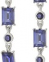 Judith Ripka Candy Triple Baguette Hanging Blue Drop Earrings