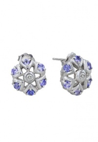 Effy Jewlery 14K White Gold Tanzanite and Diamond Earrings, .84 TCW Effy Jewlery 14K White Gold Tanzanite and Diamond Earrings, .84 TCW