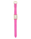 C'mon get strappy with kate spade new york's leather banded watch. The smooth style showcases the label's signature love of color--it's totally tickled pink.