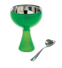 A di Alessi Big Love Bowl and Spoon, Green A di Alessi Big Love Bowl and Spoon, Green