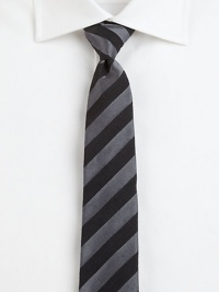 A sharp approach to woven in rich Italian silk.About 3½ wideWool/silkDry cleanMade in Italy A sharp approach to woven in rich Italian silk.About 3½ wideWool/silkDry cleanMade in Italy