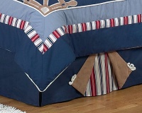 Nautical Nights Sailboat Queen Bed Skirt by Sweet Jojo Designs