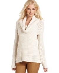 Add texture to jeans with this slouchy cowl-neck petite sweater from Calvin Klein Jeans! Add texture to jeans with this slouchy cowl-neck petite sweater from Calvin Klein Jeans!