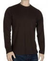 Zegna Sport Mens Long Sleeves Cotton Crewneck T-Shirt Medium M Brown Tee