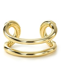 Giles & Brother's gold-plated cuff is hardcore yet feminine. Shy away from the urge to stack, this sculptural style is best all by itself. Giles & Brother's gold-plated cuff is hardcore yet feminine. Shy away from the urge to stack, this sculptural style is best all by itself.