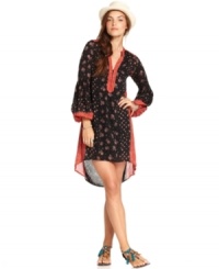 Contrasting ditsy floral print makes this Free People dress a pretty pick for a boho summer look! Contrasting ditsy floral print makes this Free People dress a pretty pick for a boho summer look!