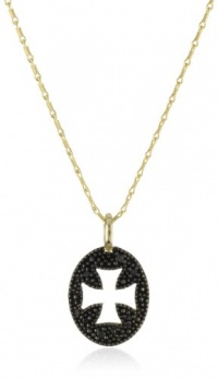 Mizuki 14k Gold and Silver Diamond Cut Out Square Cross Necklace