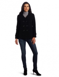 Kenneth Cole Reaction Women's Double Breasted Hooded Pea Coat Kenneth Cole Reaction Women's Double Breasted Hooded Pea Coat