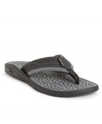 This pair of men's flip flops is as cool and comfortable as a day at the beach. These sporty REEF men's sandals are a cool complement for your warm weather rotation. This pair of men's flip flops is as cool and comfortable as a day at the beach. These sporty REEF men's sandals are a cool complement for your warm weather rotation.