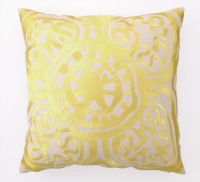 Trina Turk Embroidered Rustic Medallion Pillow, Yellow, 20 x 20 Trina Turk Embroidered Rustic Medallion Pillow, Yellow, 20 x 20
