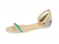 Tibi Womens Amber Aqua Grey Python Ankle Strap Flat SandaLS 39 Tibi Womens Amber Aqua Grey Python Ankle Strap Flat SandaLS 39