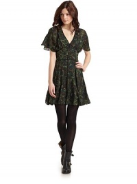 THE LOOKV-necklineShort flutter sleevesPiping detailsAbstract print Flared skirtSide zip closureTHE FITAbout 34 from shoulder to hemTHE MATERIALSilkFully linedCARE & ORIGINDry clean ImportedModel shown is 5'9½ (176cm) wearing US size 4. THE LOOKV-necklineShort flutter sleevesPiping detailsAbstract print Flared skirtSide zip closureTHE FITAbout 34 from shoulder to hemTHE MATERIALSilkFully linedCARE & ORIGINDry clean ImportedModel shown is 5'9½ (176cm) wearing US size 4.