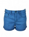 !item womens rose bowl cuffed cut off denim shorts