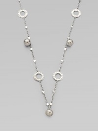 From the Dot Collection. This geometric design features a dotted texture stations, ball charms and multi-link chain in sleek sterling silver. Sterling silverLength, about 55Lobster clasp closureImported 