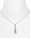 Delicate and dainty, Judith Jack's blue topaz pendant has heirloom-style elegance.